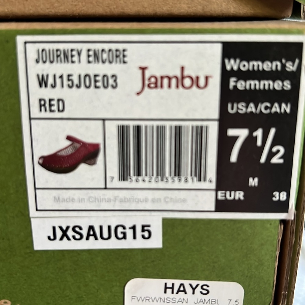 Jambu Red Mules with Perforated Design and Ankle Strap - Picture 5 of 6